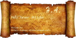 Hübner Alida névjegykártya